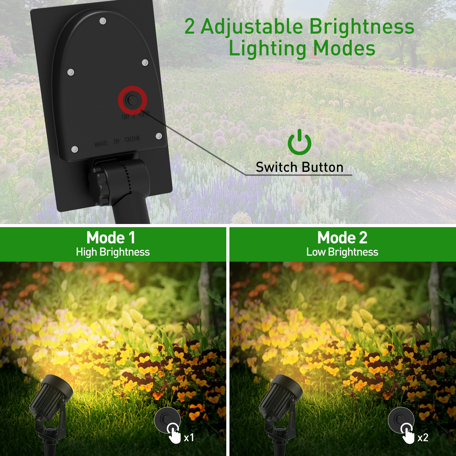 Luz LED Solar de 3000K/6000K, foco Solar para exteriores, luz Solar para jardín, luz de pared impermeable IP65 para exteriores