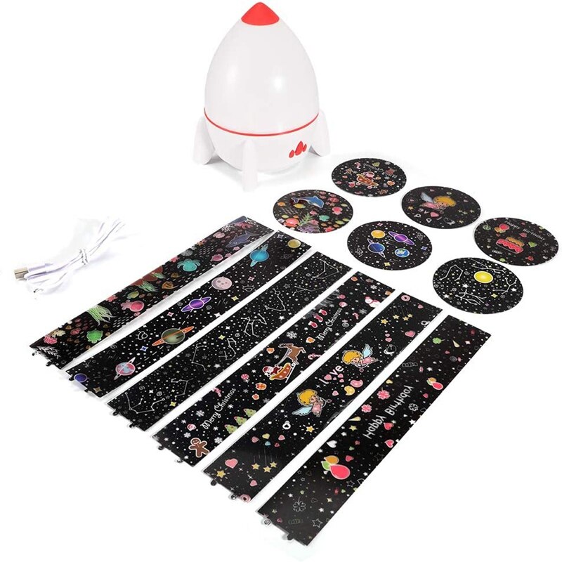 Children's Music Night Light Projector, 360 degree Rotating LED, USB Rechargeable Sleep Light,