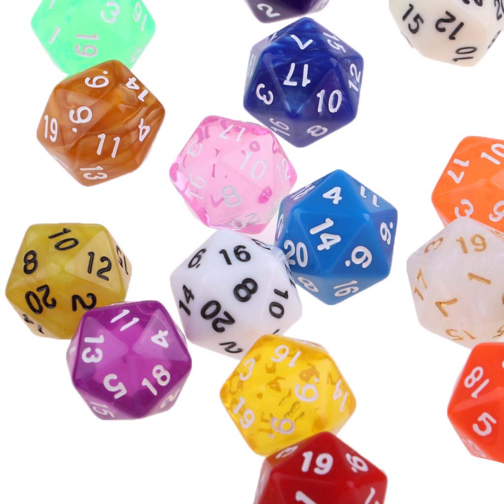 25 Pcs Polyhedral D20 Dice For TRPG Game Random Color