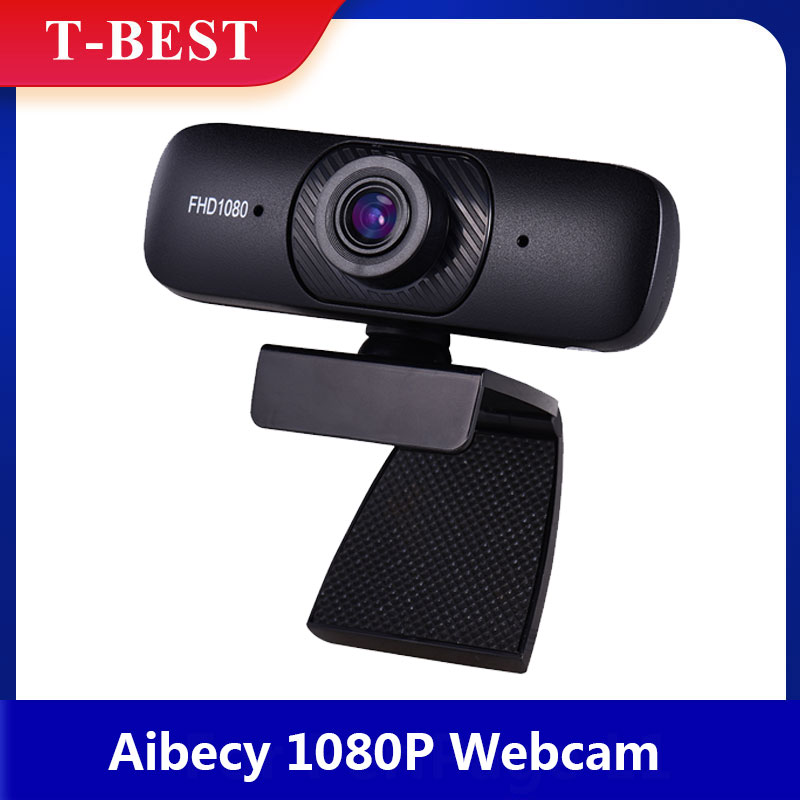 Aibecy 1080P Webcam Ingebouwde Microfoon Autofocus Usb Computer Camera Webcam Met Clip-On Base plug En Play