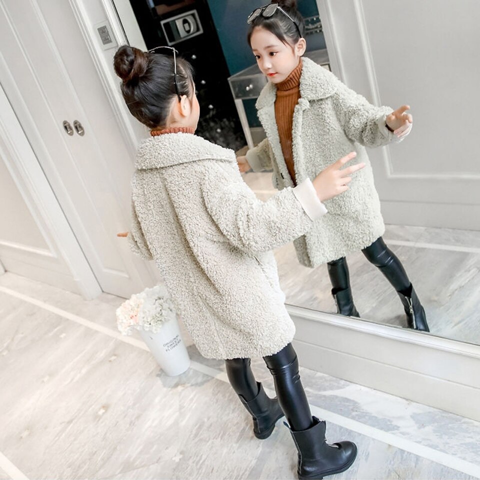 Babymeisjesjas met omslagkraag, 2 kleuren, wollen jas, winterjas voor kinderen, lentejas, herfstjas voor peuters en meisjes, bovenkleding