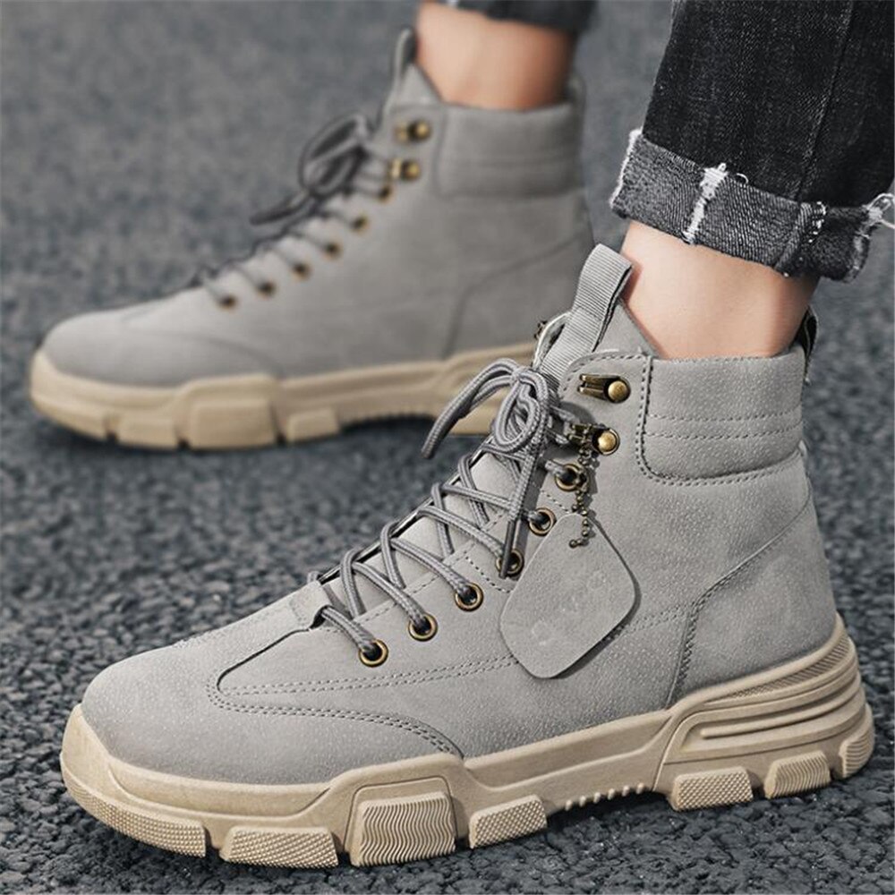 Rijlaarzen Mannen Tooling Schoenen Casual Trendy Schoenen Ademend High-Top Laarzen Herfst Mannen Schoenen Heren Laarzen schoenen Voor Mannen: 02 / 7