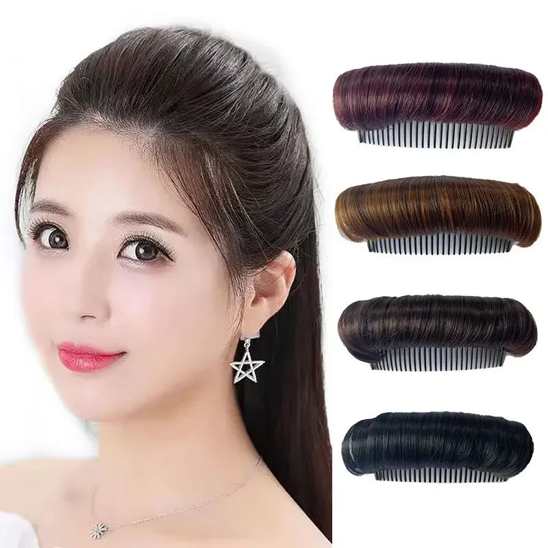 Bladerdeeg Haar Hoofd Kussen Synthetische Pad Onzichtbare Pluizige Haren Pad Clip Bol Bol Het Volume Hair Base Vrouwen Haaraccessoires