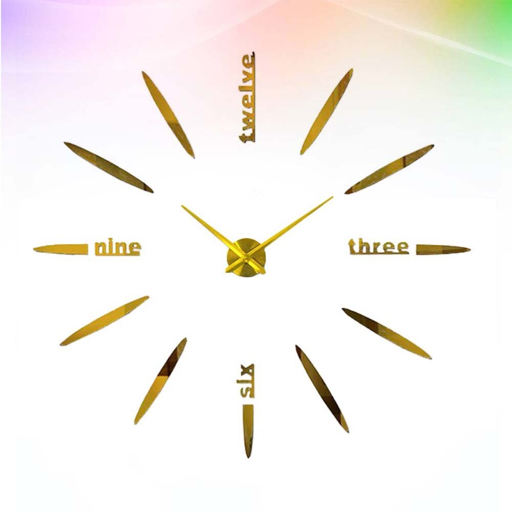 3D Three-dimensional Wall Clock Acrylic Mirror Surface Wall Clock Brief Wall Clock DIY Wall Clock Home Accessor