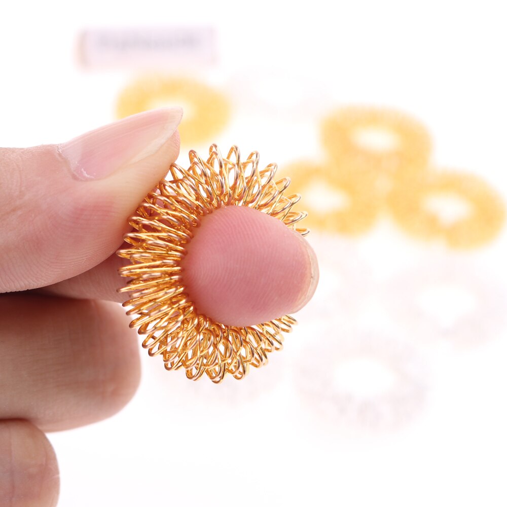 10pcs Finger Stress Relief Fidget Ring Spiky Sensory Fidgit Toy For Autism ADHD Anxiety Quiet Spring Message Tactile Ring