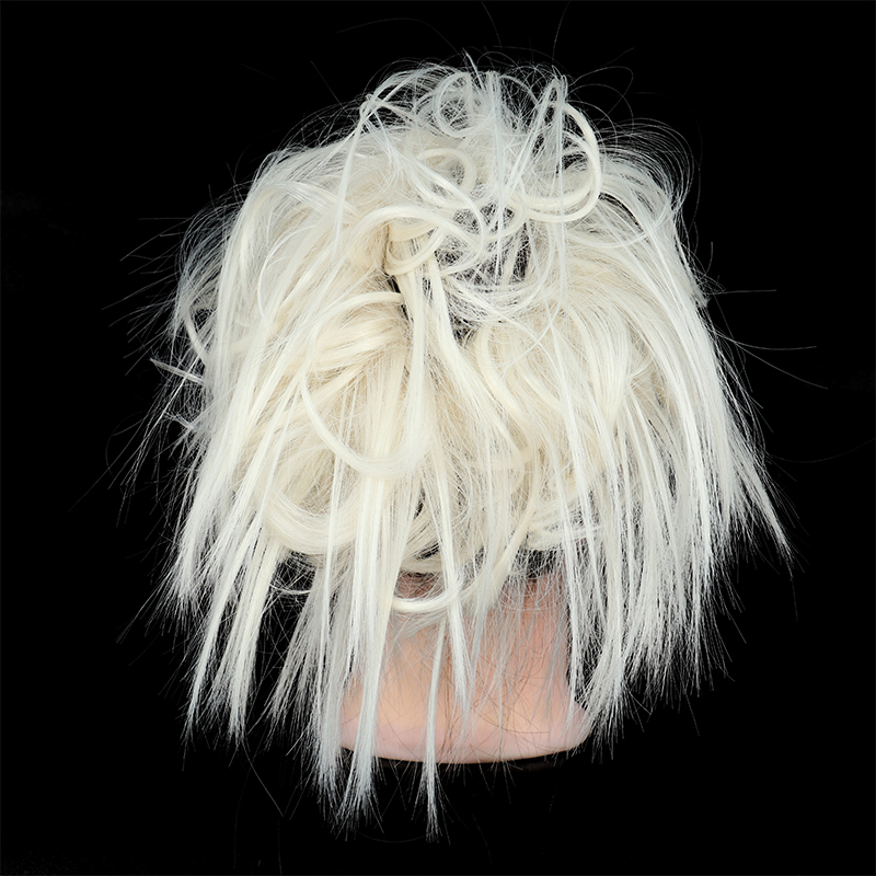 Xinran syntetisk hårstykke rodet knold pjusket hårstykke elastikbånd chignon hår krøllet scrunchie updo cover til kvinder 17 farver: 60
