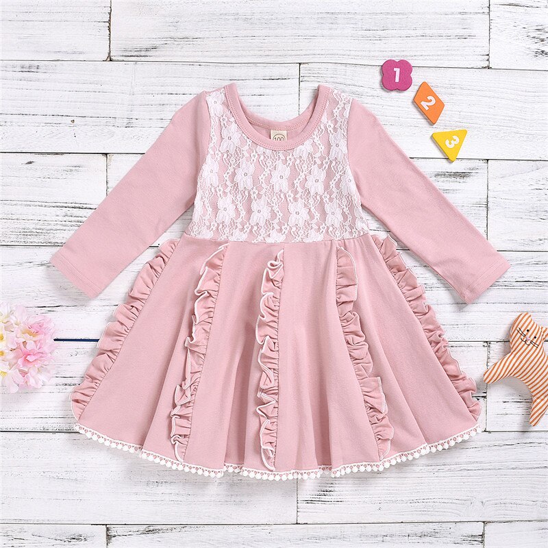 Baby Meisje Kleding Herfst Winter Meisjes Pasgeboren Kleding Katoen Effen A-lijn Prinses Jurk Vestidos Nina Gewaad Bebe Fille