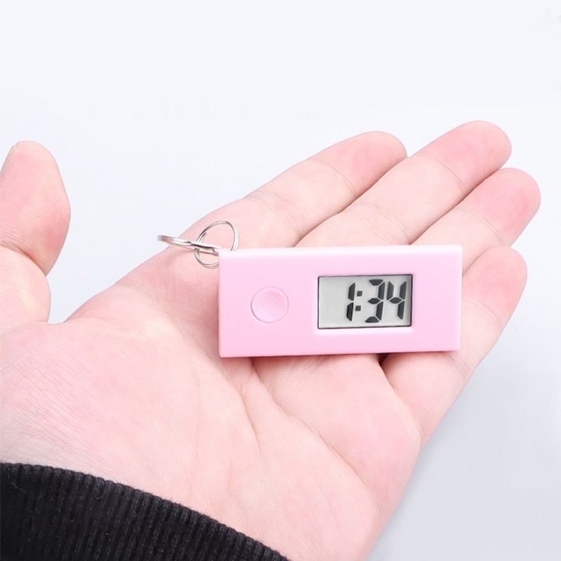 Silent Luminous ABS Digital Electronic Clock Student Exam Study Library Pocket Watch Green Backlight LCD Display Mini Portable