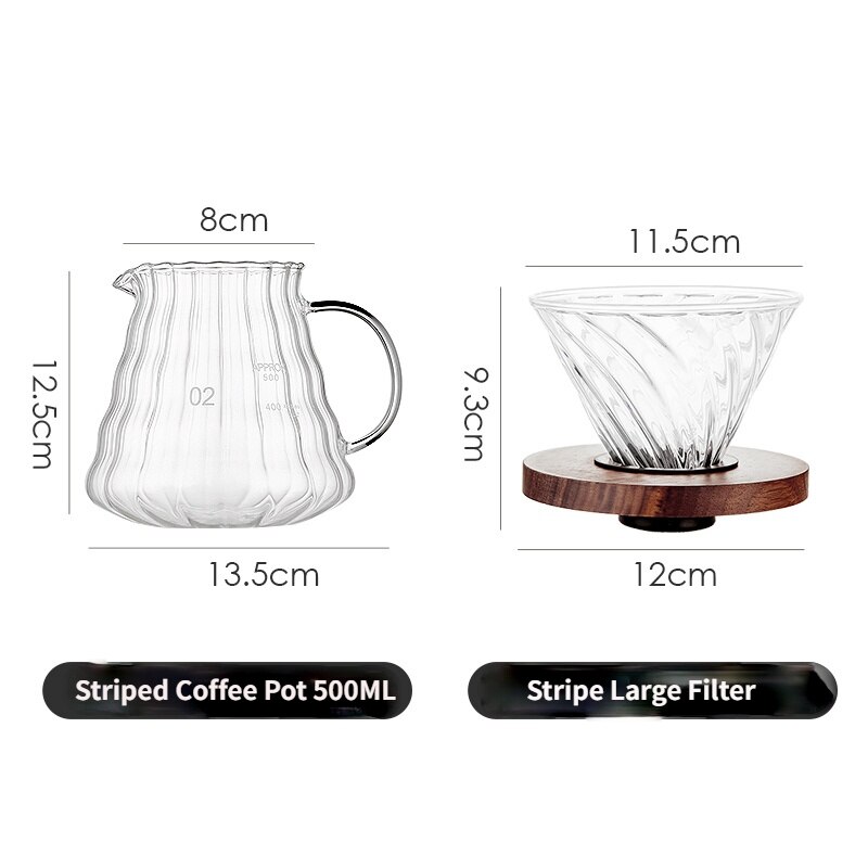 Coffee Pot Set V60 Filter Holder Sharing Pot Coffee Drip Filter Pot Coffee Pot Gao Peng Glass Coffee Set: 500ML Coffee Set