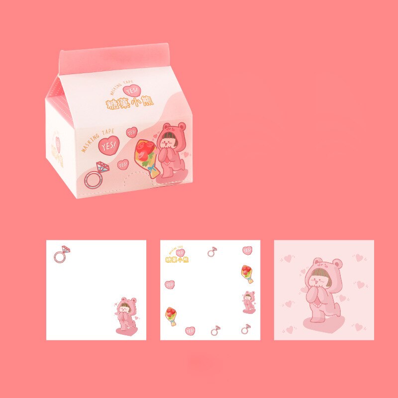 Post-It Notes Leuke Melkpak Scrapbooking Stickers Stationaire Kantoor Schoolbenodigdheden Chinoiserie Papier Memo Pad Kleverige Label