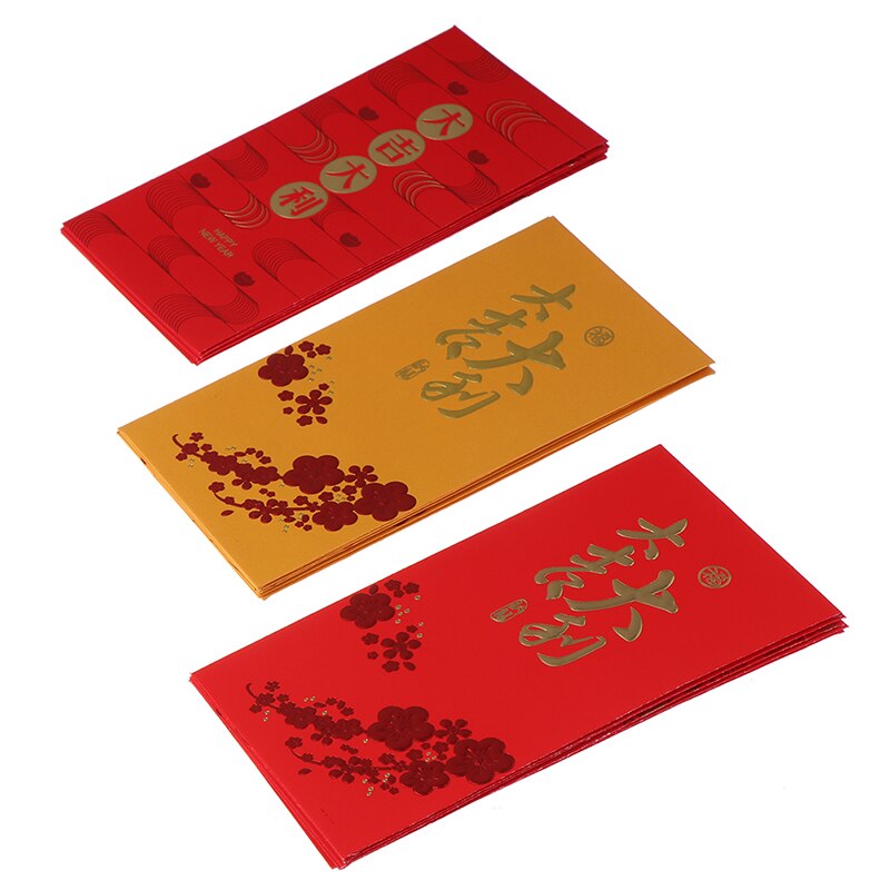 6/10PCS Chinese Red Envelope Hongbao Year Spring Festival Birthday Marry Red Envelope