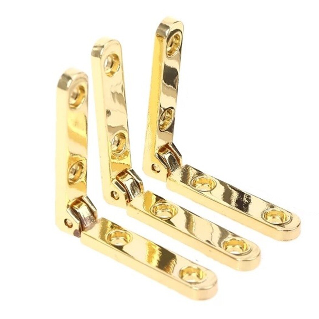 10Pcs Antique Bronze Hinge Support Frame Jewelry Wine Case Wooden Cigar Box Lid 90 Degree Spring Furniture Hardware