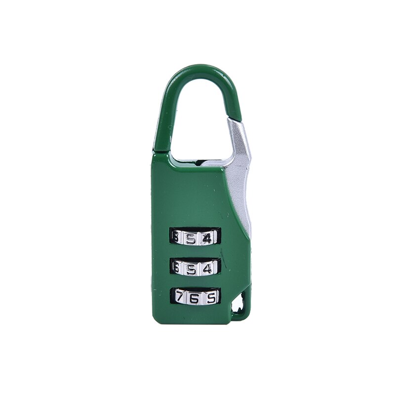 3 Mini Wijzerplaat Digit Nummer Code Wachtwoord Combinatie Hangslot Veiligheid Reizen Delicate Safe Lock Voor Hangslot Bagage Lock Van Gym: green