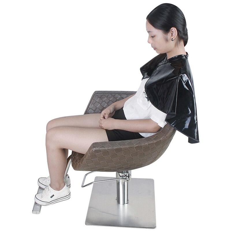 Hook & Loop Locking PVC Salon Hair Apron Mirror Surface Smooth Bib Gown Cappa Hairdressing Collar Styling Wraps Shawl