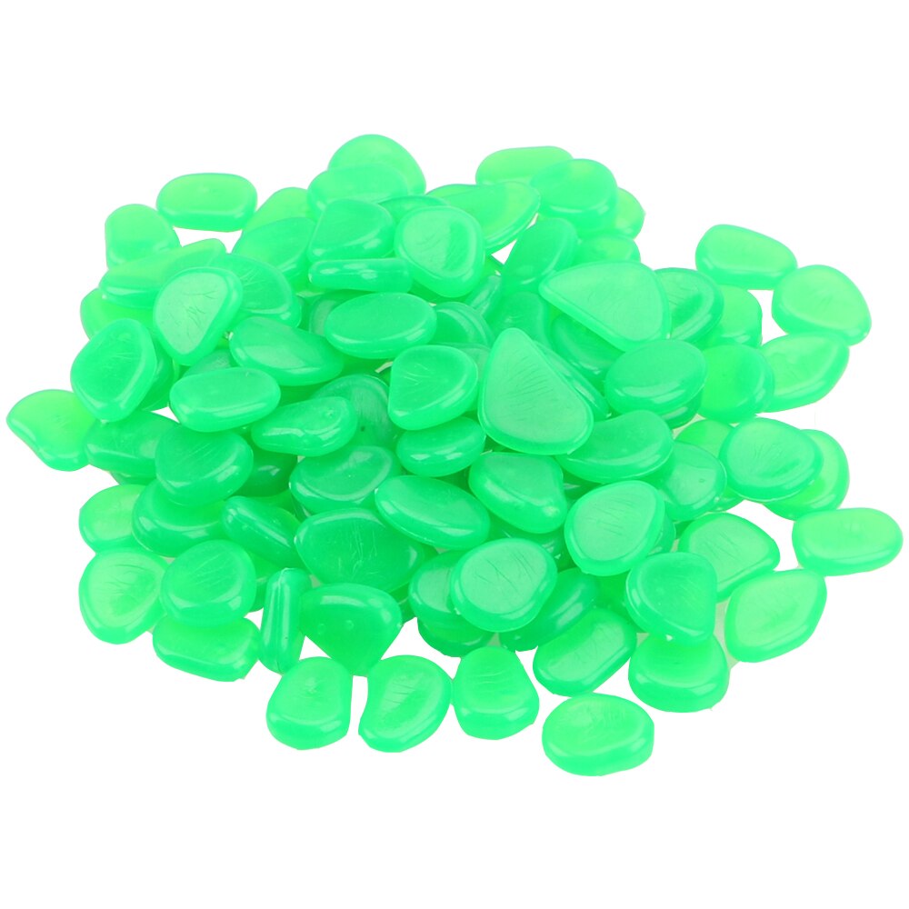 100 Pcs/Pack Artificial Luminous Stones Glowing Stones Rock Glow in the Dark Garden Pebbles for Walkway Aquarium Garden Yard: Green
