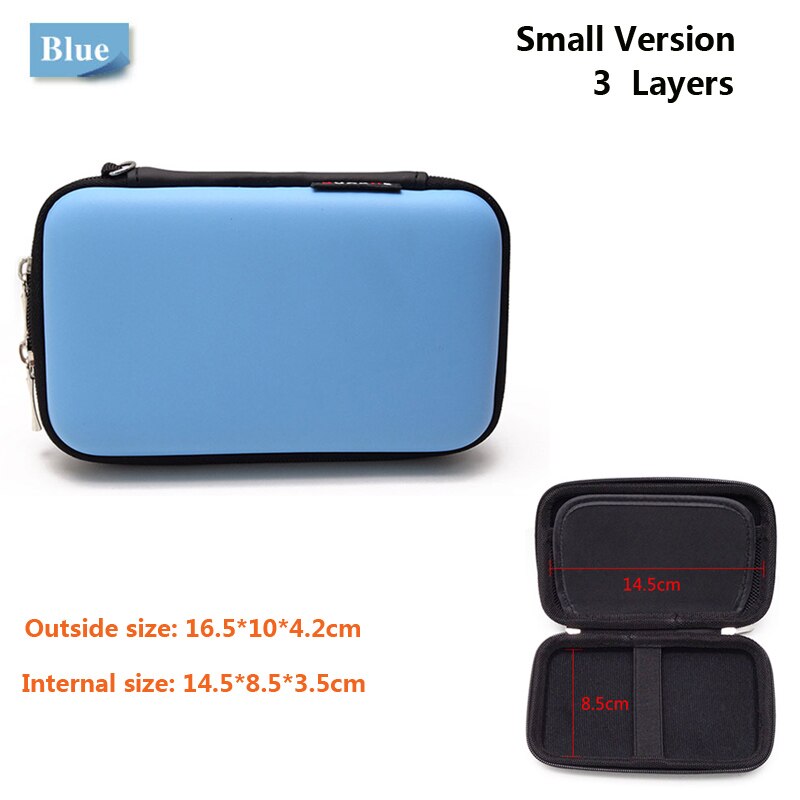 Carrying Protection Storage HDD hard drive Bag for 2.5" hdd enclosure hard drive case power bank SD/TF card data cable earphone: Blue-S