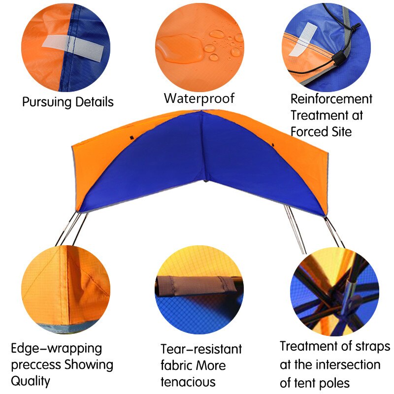 Oppusteligt kajak fortelt solskjul robåd folde solsejl gummi fiskebåd baldakin (kun telt)