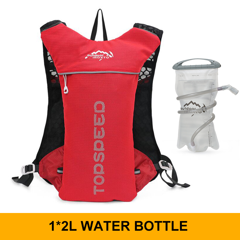 Trailrunning-Ultraleichter 5L Rucksack, Lauf-Hydrationsweste, Marathon-, Fahrrad 1,5L 2L Wasserbeutel: Rosa Farbe