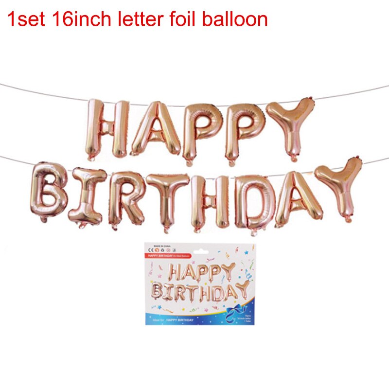 32 Inch Rose Gold Happy 30 Years Old Birthday Party Decorations Adult Number Balloon 18 21 40 50 60 70 80 Birthday Decor Globos: 1set 16inch letter