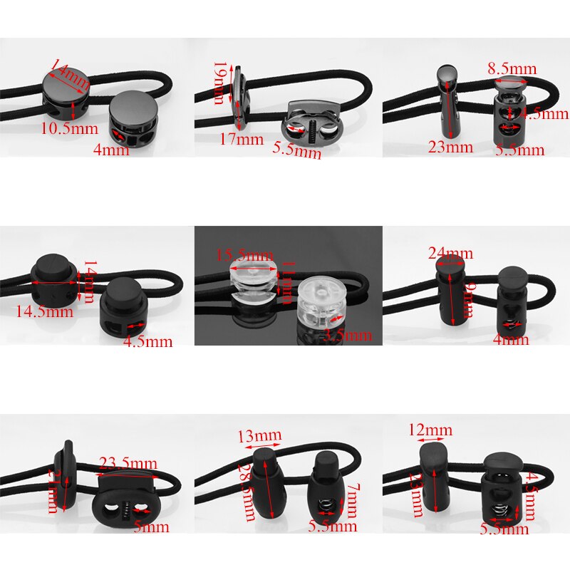 2PCS Clamp Stopper Cord Lock Toggle DIY Metal Apparel Sewing Accessories Spring Stop Hole Vintage Alloy (Black,Gunmetal)