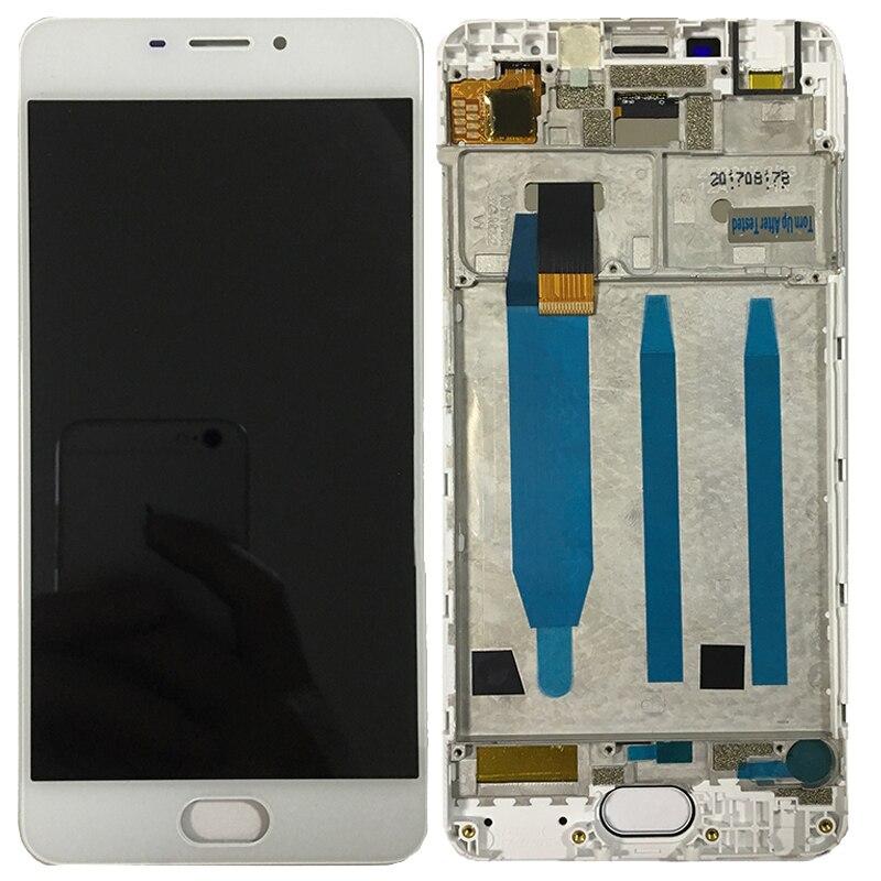 100% testado 5.2 lcd mm6 lcd para meizu m6 display lcd tela de toque com montagem do quadro para meilan m6 m711h peças de reparo.: White With Frame