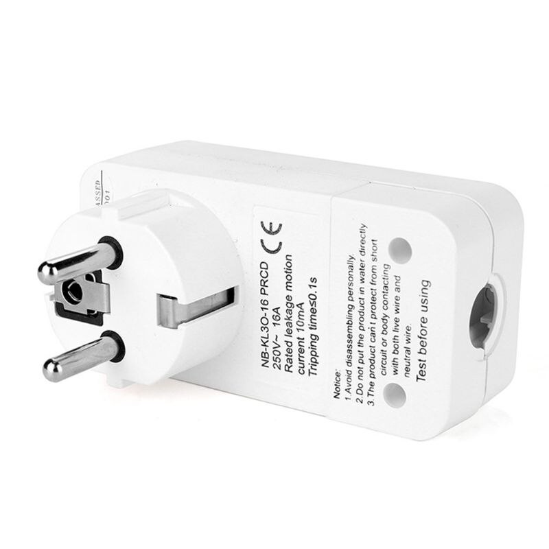 Eu 16A Veiligheid Socket Adapter Anti Elektrische Shock Trip Switch Smart Home Stroomonderbreker Uitsparing Plug Gereedschappen