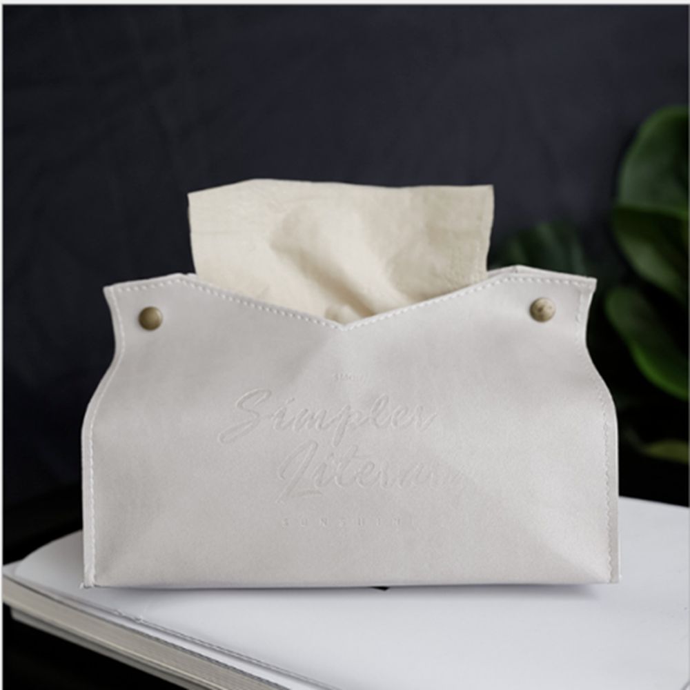 1 Pc Lederen Tissue Box Dispenser Papier Opbergzakken Houder Servet Organizer: WHITE
