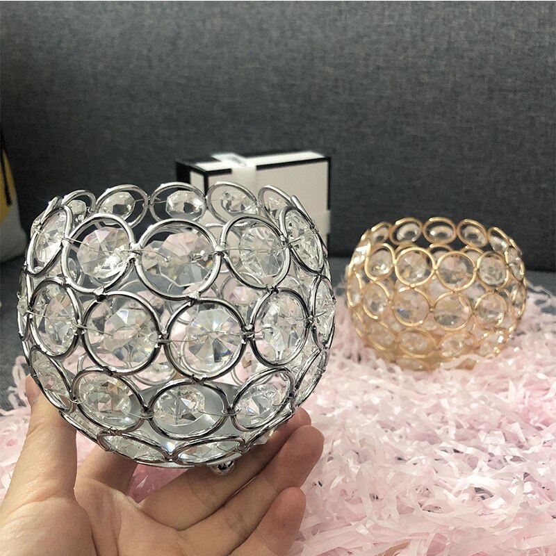 Bougeoir creux en boule de cristal, porte-bougie, romantique, pour Bar de mariage, décoration de maison, chandelier Vintage, accessoires pour bougies