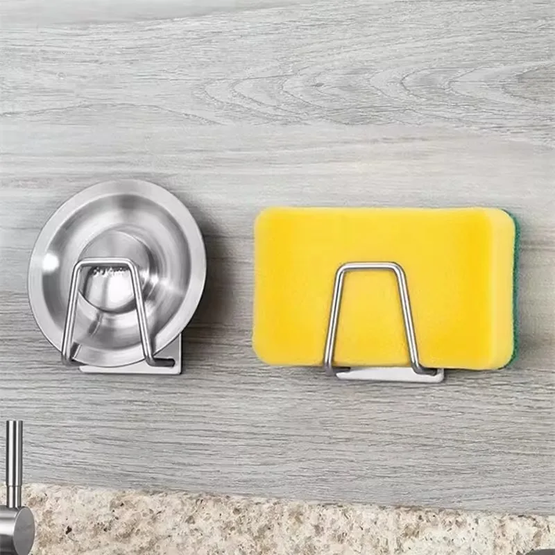 Kitchen Sponge Storages Sink Drain Drying Rack Shelf Toilet Bathroom Sponge Holder Cleaning Sponge Rack Hooks Accessories Tools