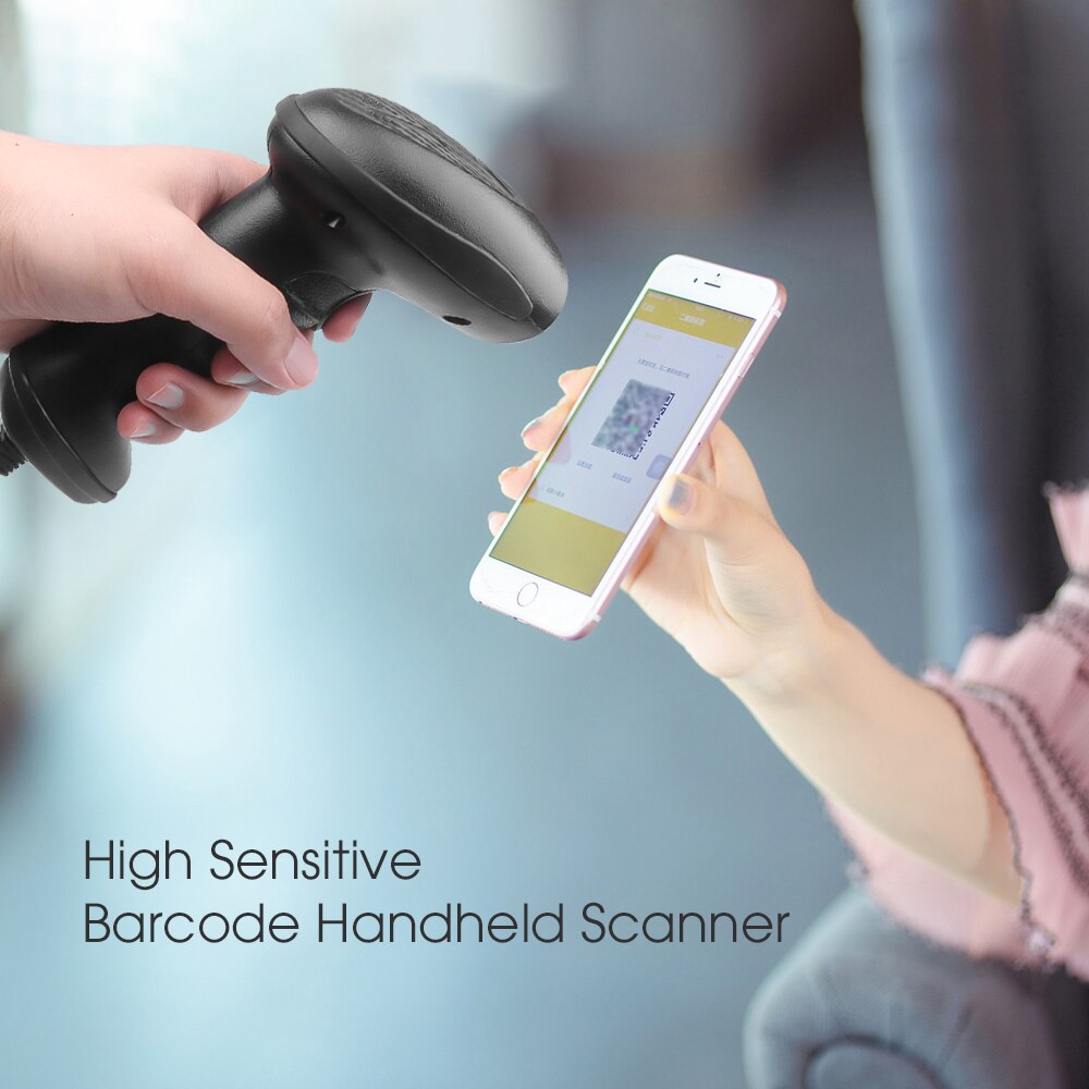 Barcode Scanner Wired Bar Code Scanner Automatic Scan Handheld 1D/2D QR Code Reader For Inventory POS Terminal