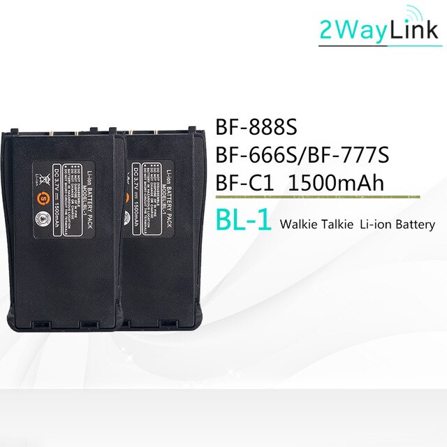 BF-C1 Baofeng BF-888S Batterie BL-1 Auto Ladegerät Eliminator für BF-666S BF-777S 888s BF-88E Kompatibel mit H-777 H777 Batterie: 2 PCS Battery