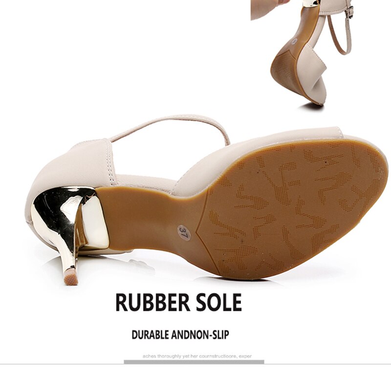 Vrouwen Echt Leder Latin Dansschoenen Vrouw Zachte Zool Bachata Salsa Dansen Schoenen Meisjes Gold Hak Ballroom Dans Sandalen