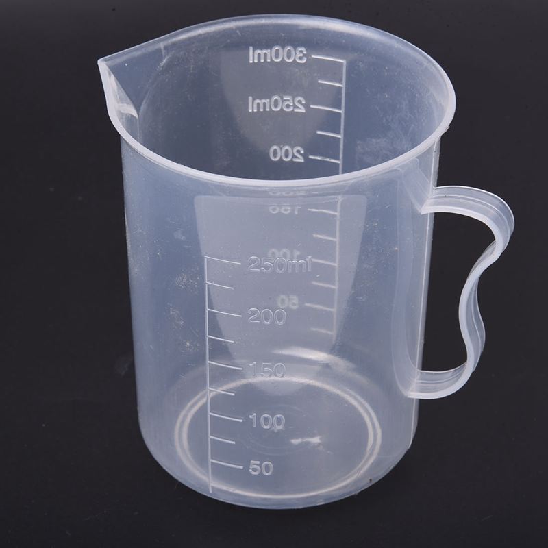 Measuring Jug 250mL Graduated Beaker Clear White Plastic Cup
