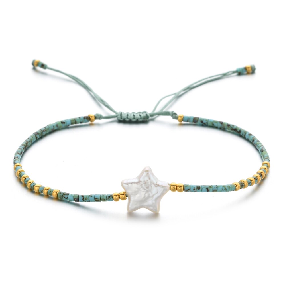 ZMZY Della Boemia di Modo Naturale D'acqua Dolce Bracciali di Perle per le donne Boho Nuovo MIYUKI Perline Fatti A Mano Star Braccialetto Femme Gioielli: A