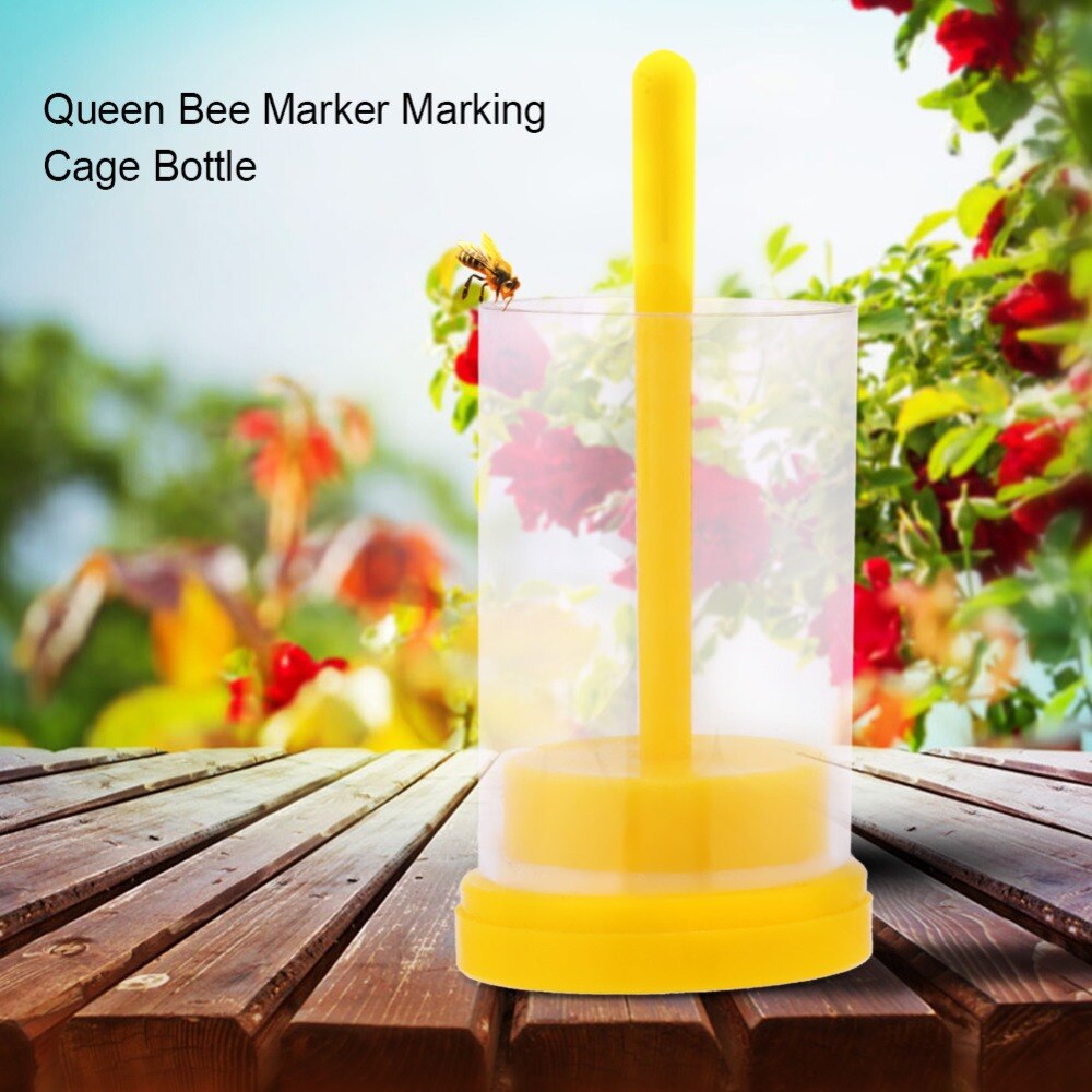 Bee Queen Mark Catcher Bottiglia per apicoltura Queen Bee Marker Bottiglia per gabbia per marcatura con stantuffo morbido Strumento per apicoltore  15