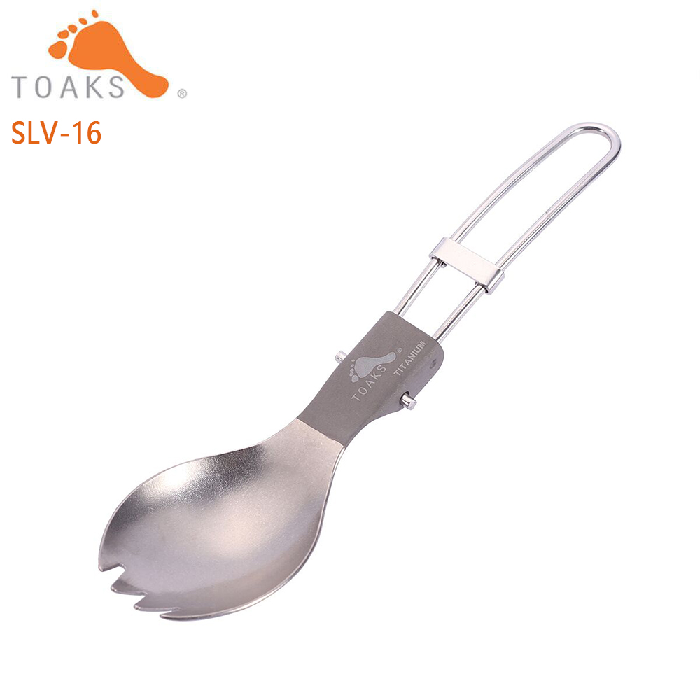 Toaks Titanium Folding Vork Lepel Servies Multifunctionele Ultralight Outdoor Camping Picknick Titanium Servies 18G