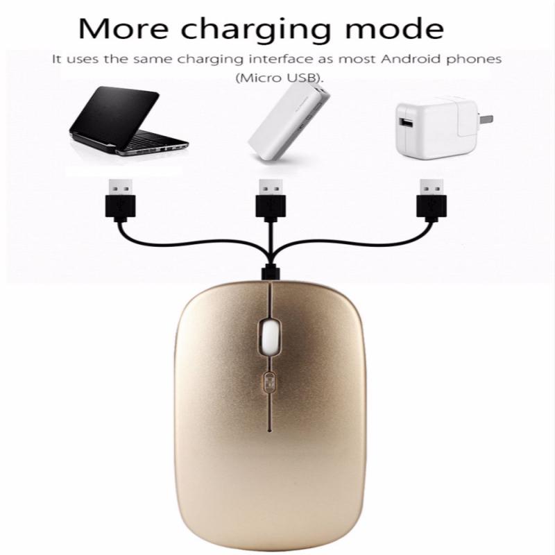 2.4G Wireless Mouse Rechargeable Charging Mouse Ultra-Thin Silent Mute Office Notebook Mice Opto-electronic For Office Laptop