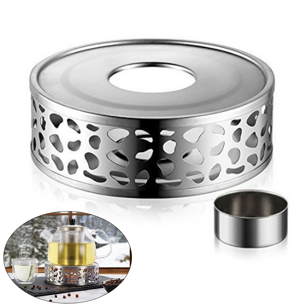 Base calefactora para bebidas y café, tetera de acero inoxidable resistente, soporte para té más , portavelas: Default Title