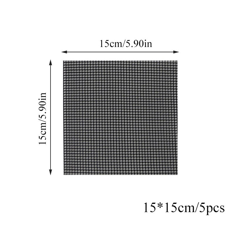 Square Round Plastic Flower Pot Mesh Pad Bottom Grid Mat Prevent Soil Loss Leak-proof Pad Anti-corrosion Breathable Net: black 15X15cm