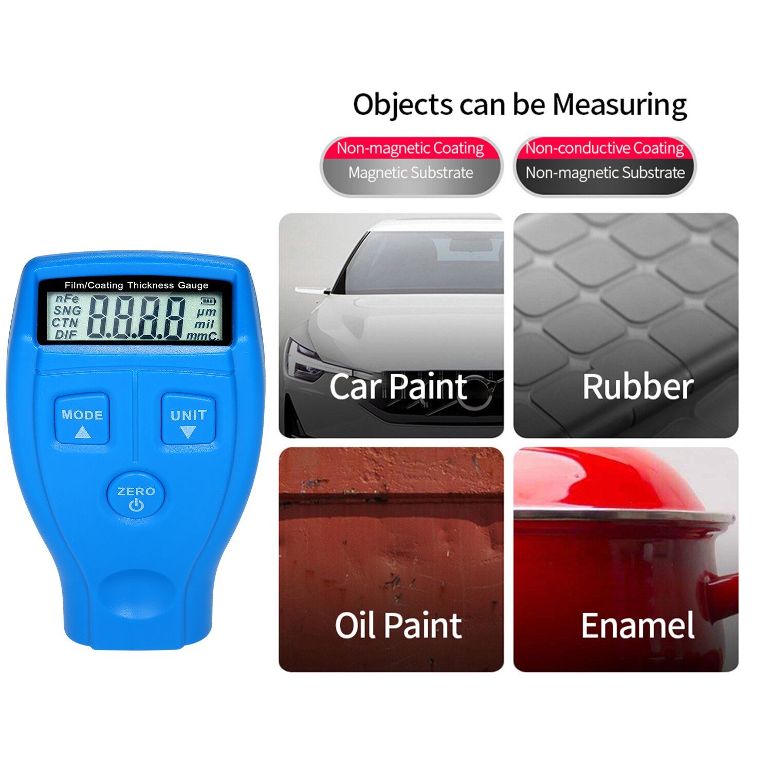 Film/Laagdiktemeter Mini Verf Dikte Tester Digitale Coating Meter