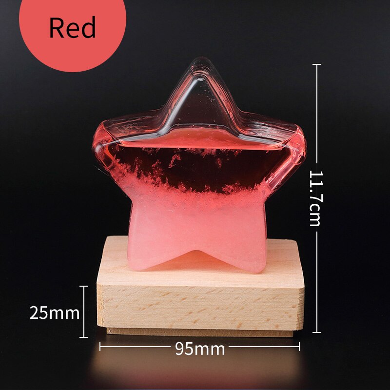 Weather Forecast Storm Glass Crystal Tempo Free Engraving Star Shape Ornaments Home Decor TQYBP-HX: Red