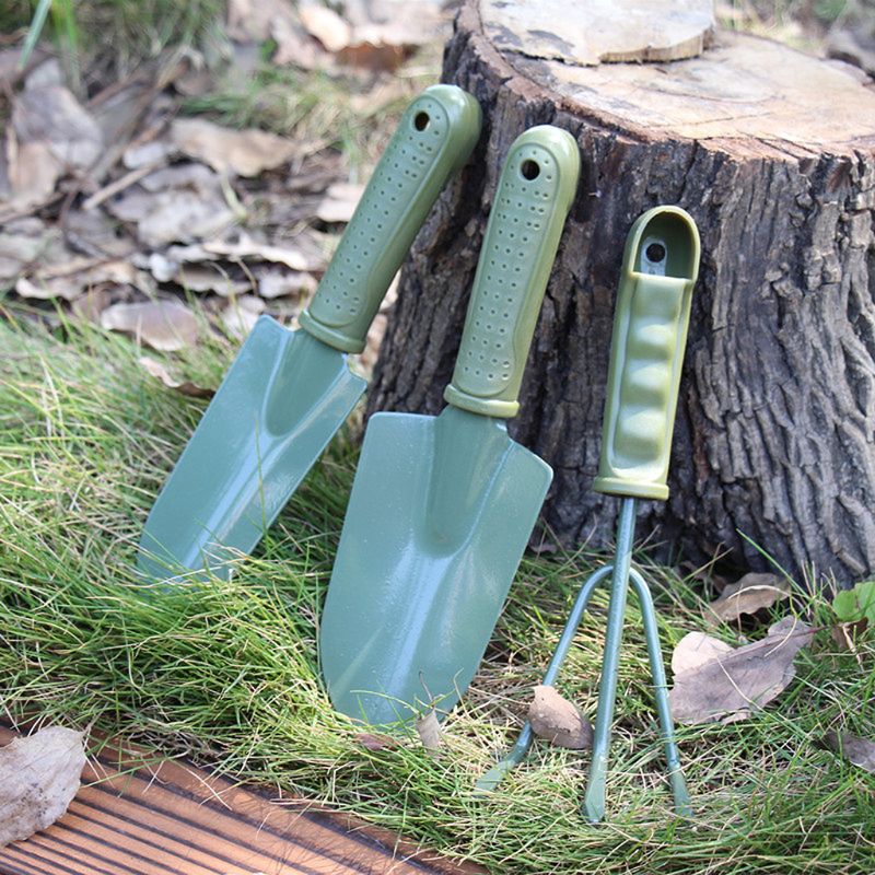 3Pcs Spade Fork Shovel Rake Harrow Set Gardening Tools Potted Plants Maintenance Suit Anti Slip Handle