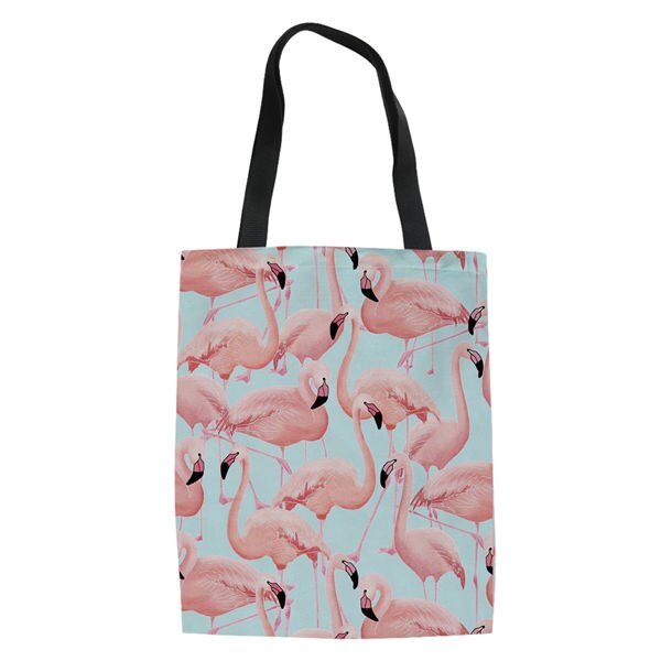 Haoyun dames linnen tassen cartoon flamingo prints patroon boodschappentas meisjes handtas katoenen dame coole canvas boodschappentassen: Cdwx 1934 z 22