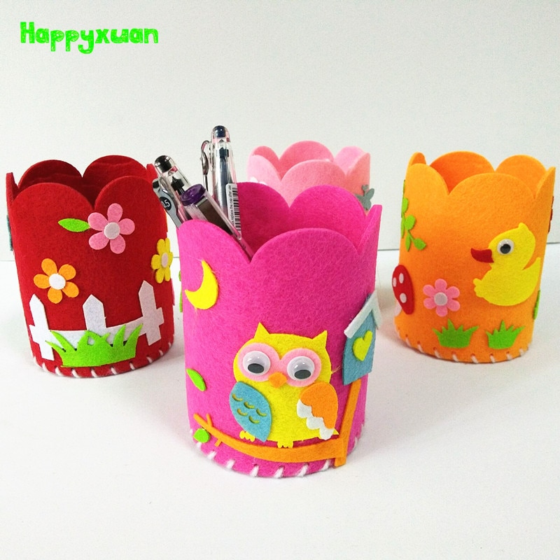 Happyxuan 8 kpl ompelusarja lelu huopa kangas tee itse kynäpidike lasten käsityötarvikkeet lasten esikouluopetusmateriaali