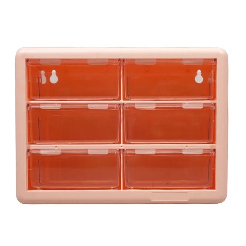 Ph.D Kawaii White/Pink 9 Grid ABS Drawer Desktop Organizer Desk Storage Box Free Sticker School Stationery Accessories