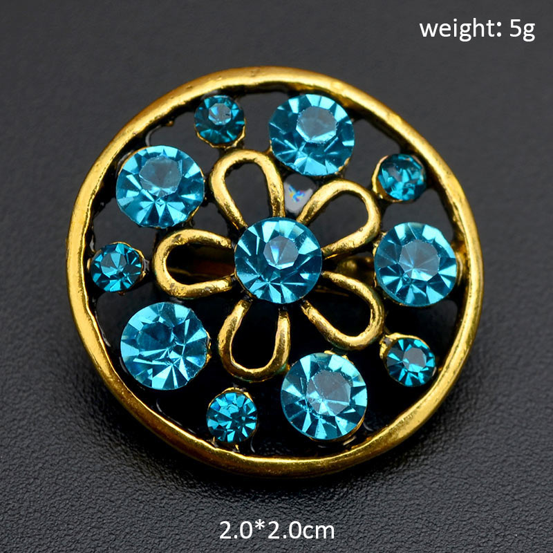 Broche Pin 25 Kleuren Vintage Kleurrijke Crystal Gold Bloemen Rhinestone Broche Pin Badge Diy Strass Accessoires Party Bruiloft: 16