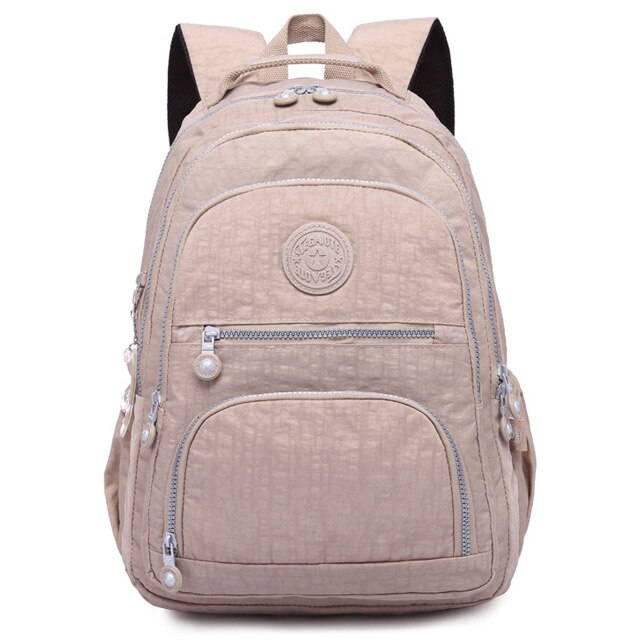 Casual Backpack Children School Bag For Teenage Girl Mochila Feminina Waterproof School Backpack Large Capacity Women Backpacks: Khaki