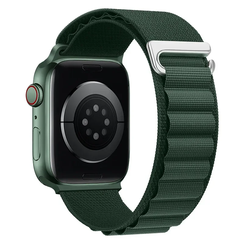 Correa Alpine Loop para Apple Watch Ultra Band 49mm 45mm 44mm 42mm 41mm 40mm pulseras de gancho en C de Metal iwatch SE series 9 8 7 6 5 4 3: Negro y gris / 12 mm