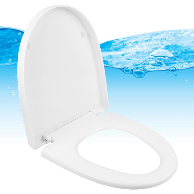 Toilet Seat Quiet Comfortably Soft Closing Function With Protective Cover Easy To Clean Suitable For V-shaped Toilets HWC