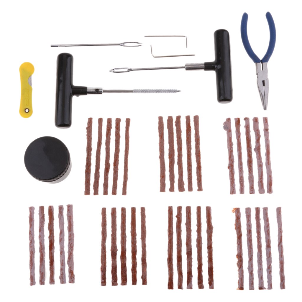 Heavy Duty Tire Repair Kit 43Pc for Car Bike Motorcycle Trailer RV ATV Jeep